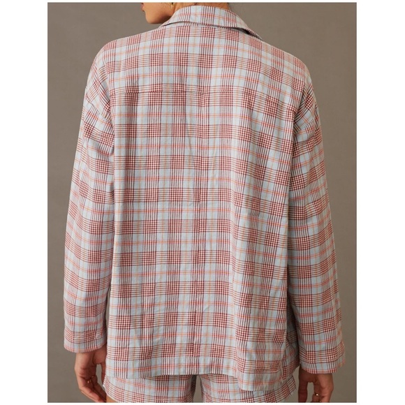 Anthropologie Pilcro Relaxed Blazer Jacket NEW Red Blue Plaid ANTHRO NWT - Picture 5 of 6